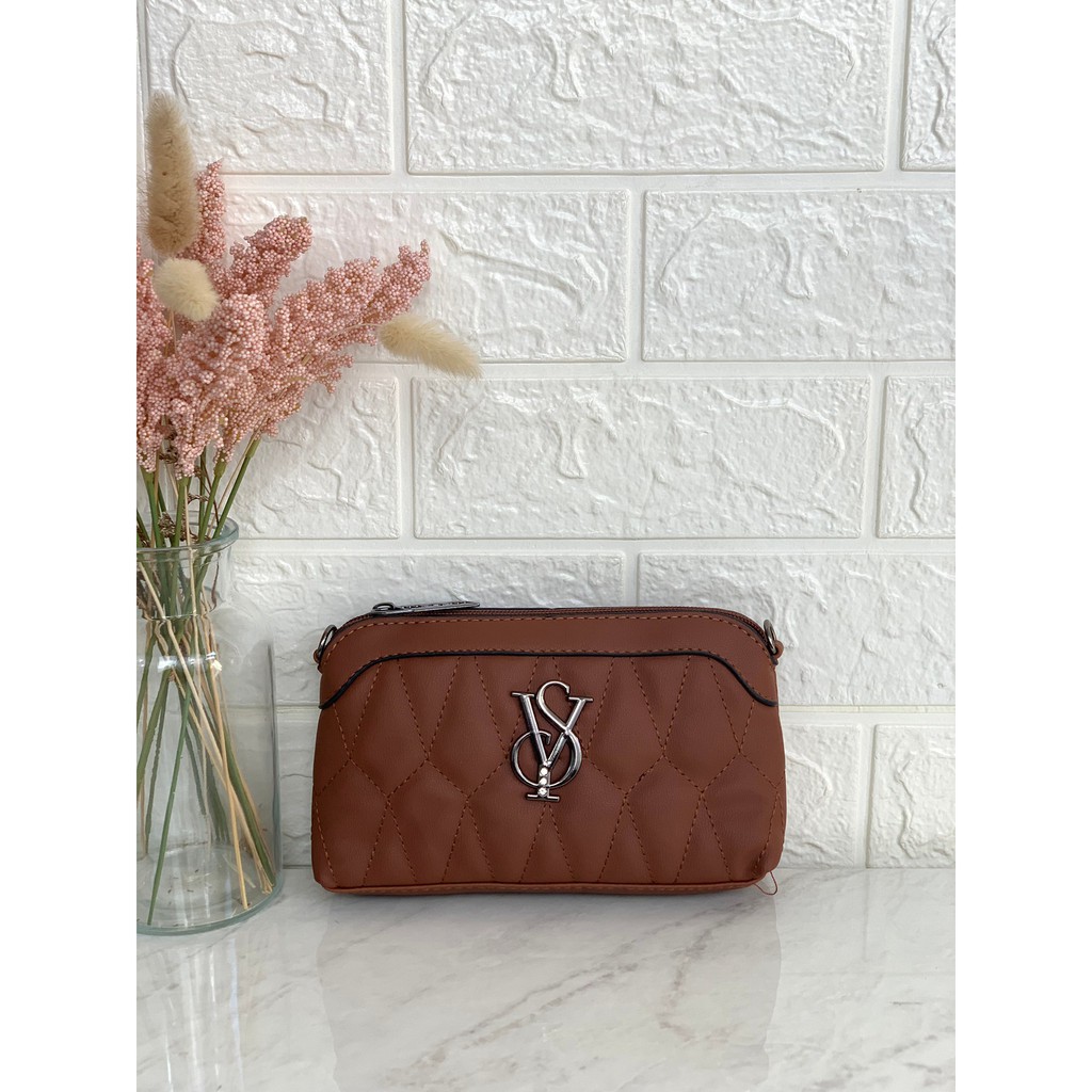 [7.7 Boombastis Sale⚡] - DOMPET WANITA SL007 QUILTED LETTER LOGO  PREMIUM IMPORT