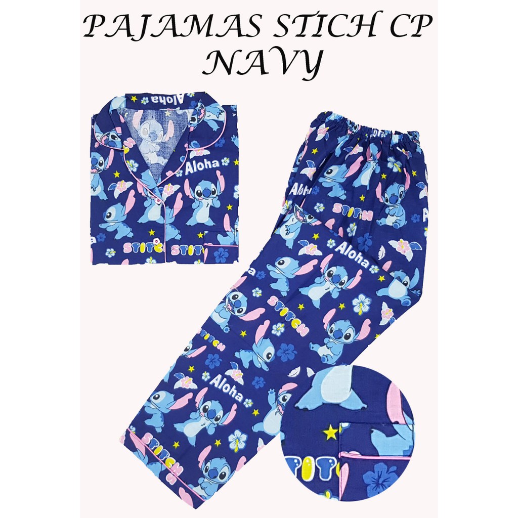 CP STICH BAJU  TIDUR  PIYAMA DEWASA LENGAN PENDEK  CELANA  