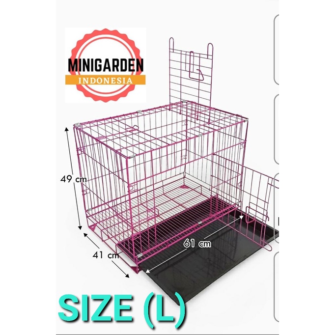 KANDANG LIPAT SIZE LARGE kandang besi  kandang hewan kandang anjing kandang kucing 61x49x41 pet cage pet cargo