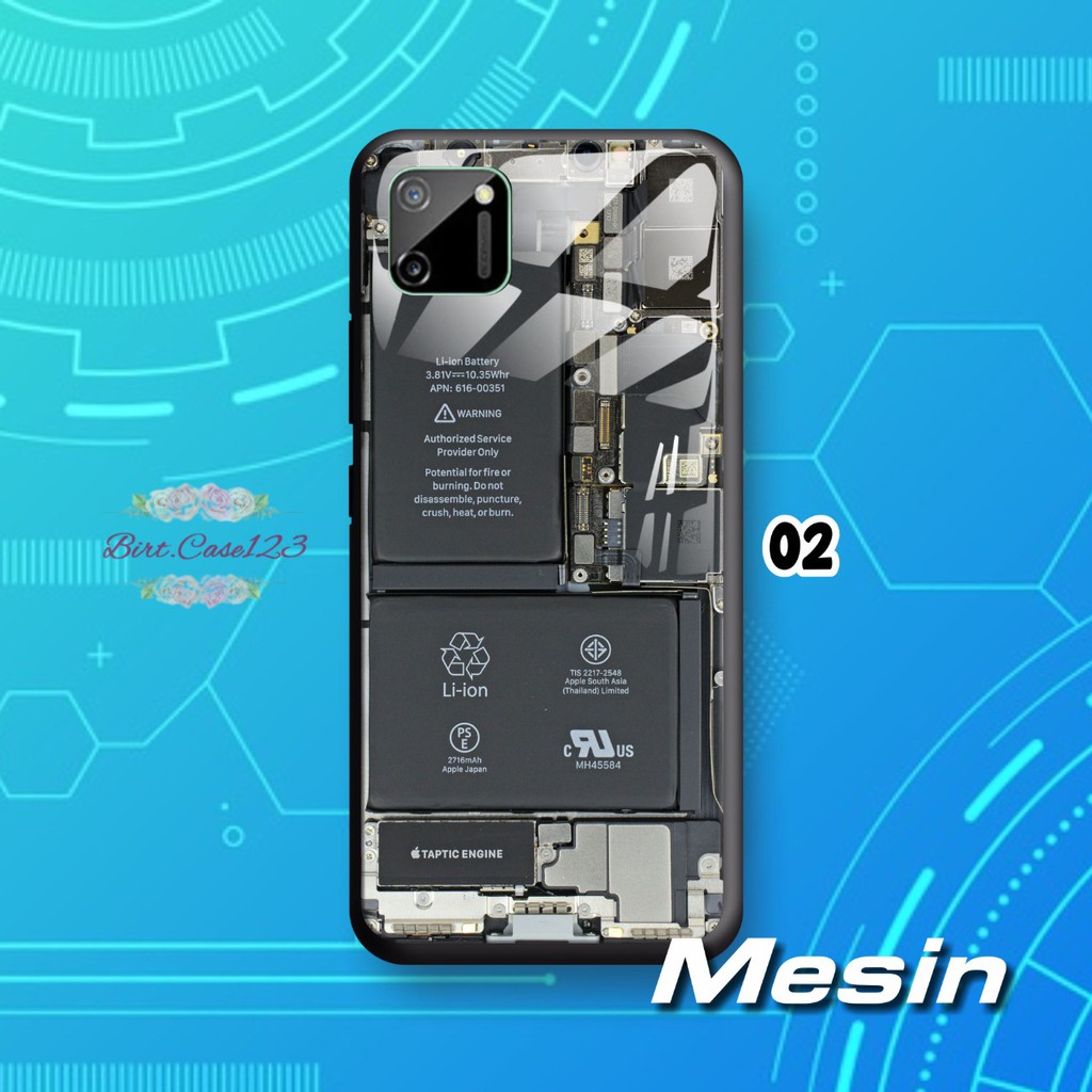 Softcase back case glass kaca MESIN Realme C1 C2 C3 C11 C12 C15 C17 NARZO 10A 20 PRO BC2025