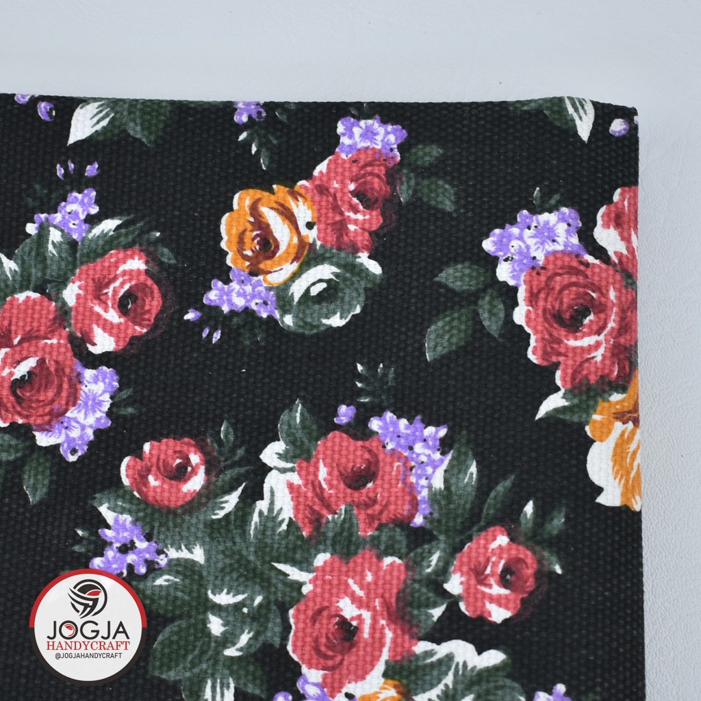 Kain Kanvas flower / Canvas motif vintage bunga / kembang Rose