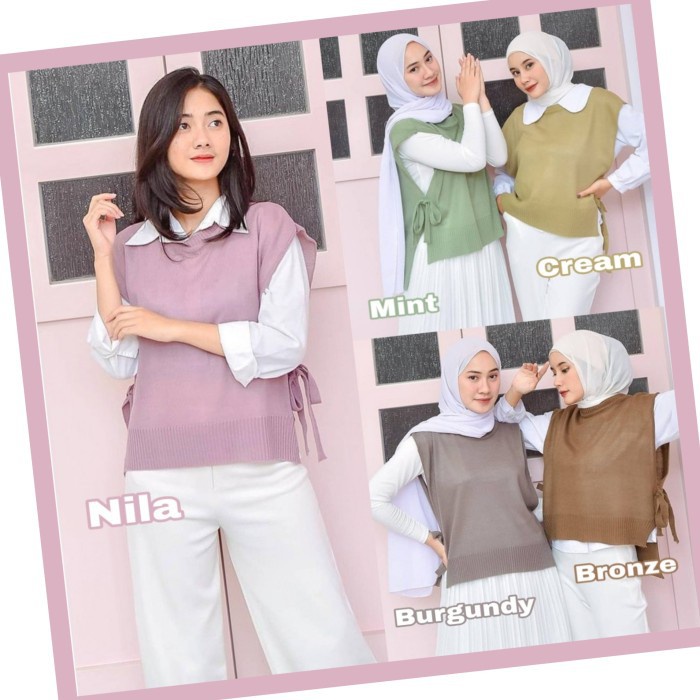 Vest Rompi Tali Outer Wanita Premium dan Murah /  ROMPI KOREA / Andin Outer Rajut Kekinian / Rompi K
