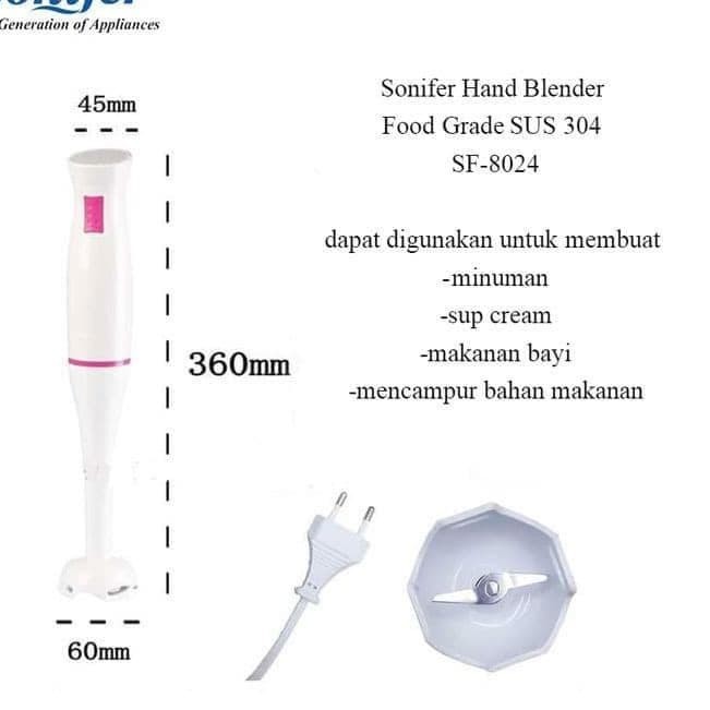 Sonifer SF-8024 Hand Blender Blender Tangan Blender Bumbu Multifungsi