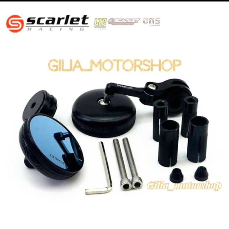 spion Jalu bulat Scarlet 2186 BAR END spion Jalu bulat ORIGINAL Scarlett Universal kaca biru full CNC