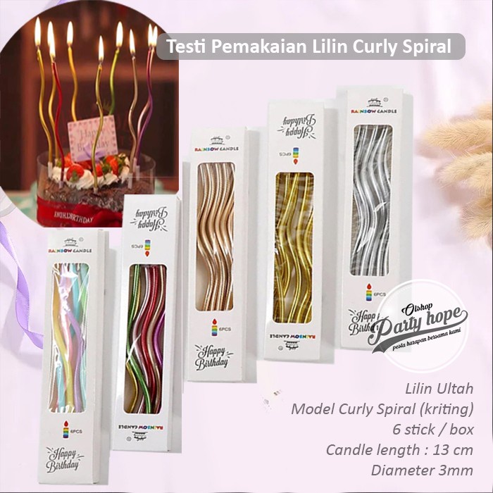 Jual Lilin Ulang Tahun Spiral Kriting Lilin Hbd Spiral Curly Lilin