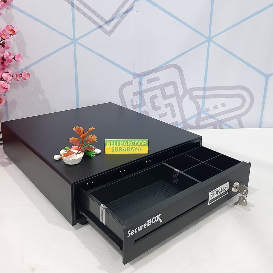 Laci Uang / Cash Drawer Mini Securebox MK 330 - MK330 Hitam 4strip