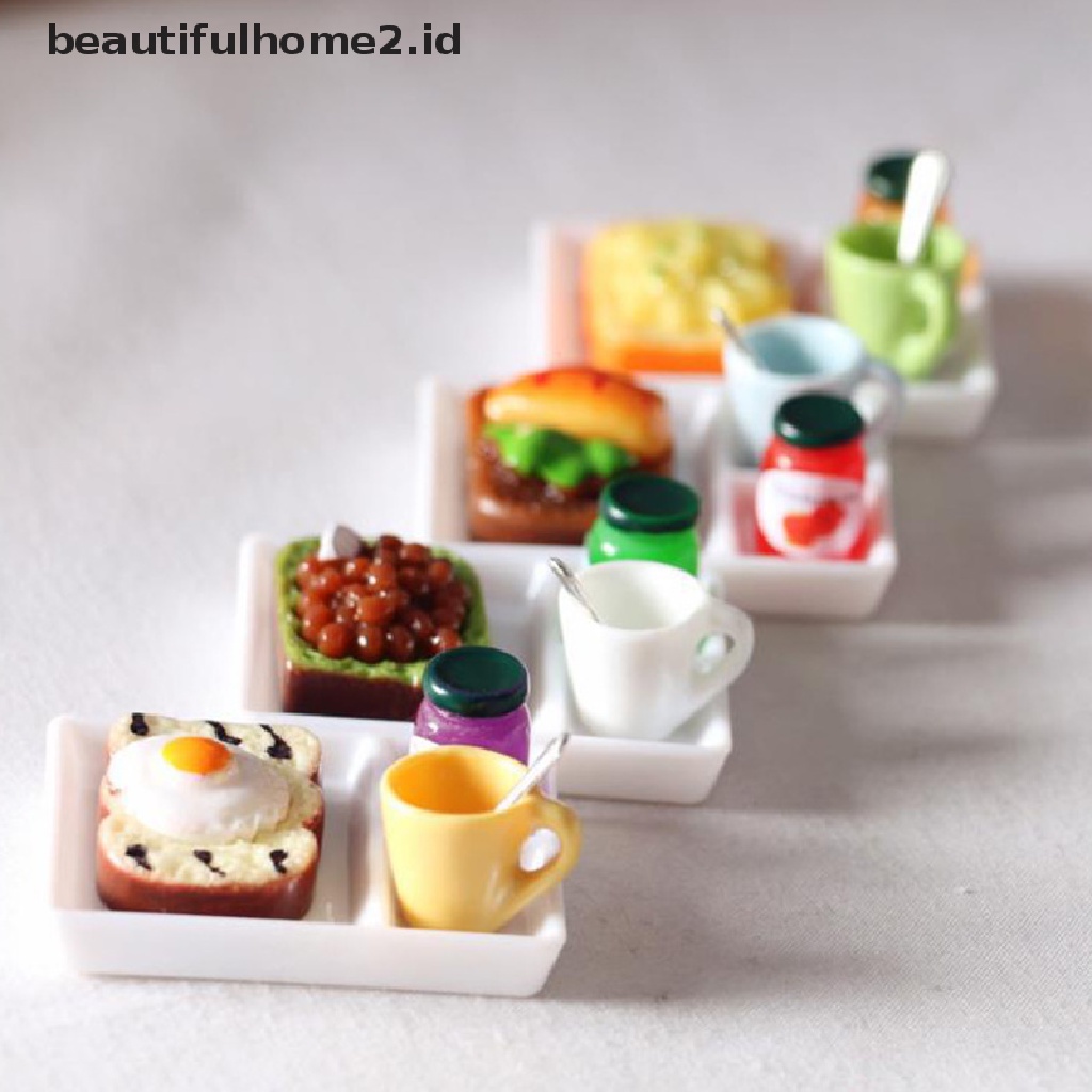 (Beautifulhome2) Buku Literatur Bahasa MandarinId 5pcs / set Mainan Miniatur Piring Selai / Roti Untuk Aksesoris Dapur Rumah Boneka