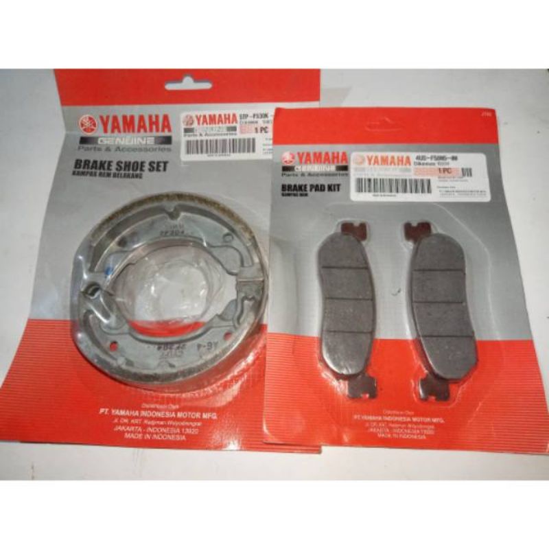 5TP+4US Paket Kampas rem depan+belakang yamaha/Vega r lama/Jupiter z lama/Force 1/Fiz r