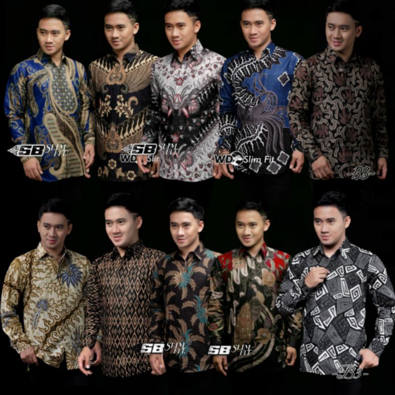 KEMEJA BATIK PRIA LENGAN PANJANG SIZE M L XL XXL BSWART Batik HRB026 kenango panjang padi