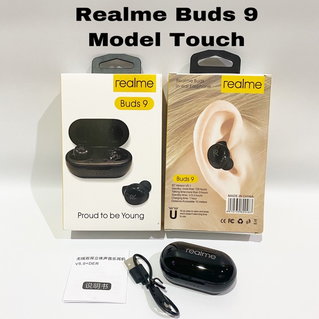 Headset Bluetooth Realme Buds 9 ( Model Touch ) True Wireless Earbuds Realme Buds 9