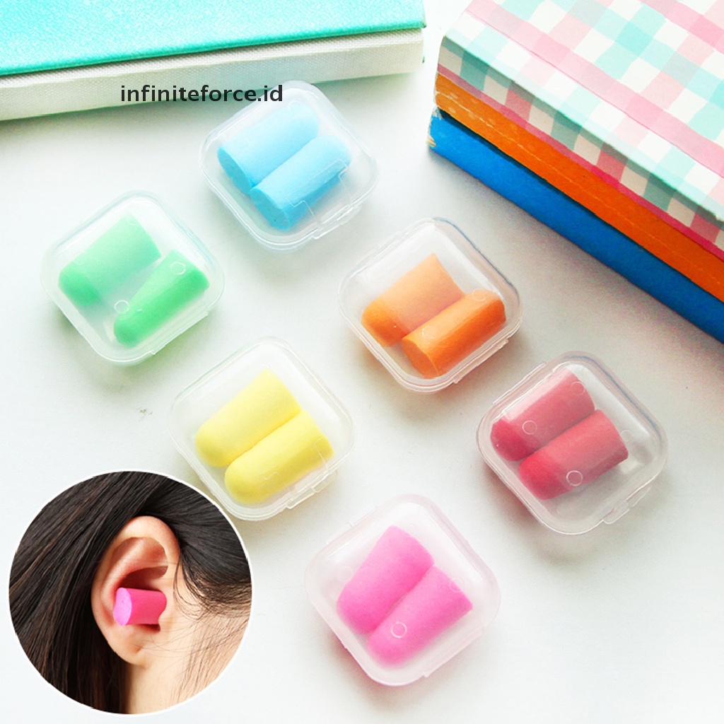 Infiniteforce.id 1 Pasang Earplug Busa Lembut Warna Permen Untuk Tidur