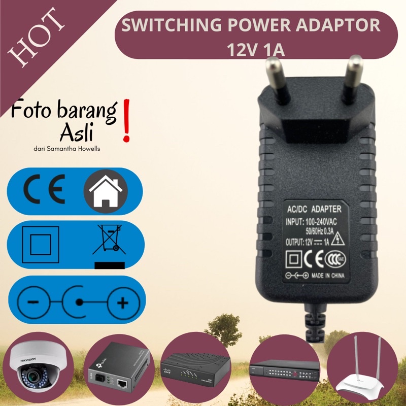 ADAPTOR STB  set top box CCTV MODEM ROUTER 12V 1A B  POWER SUPPLY ADAPTOR 12V 1A