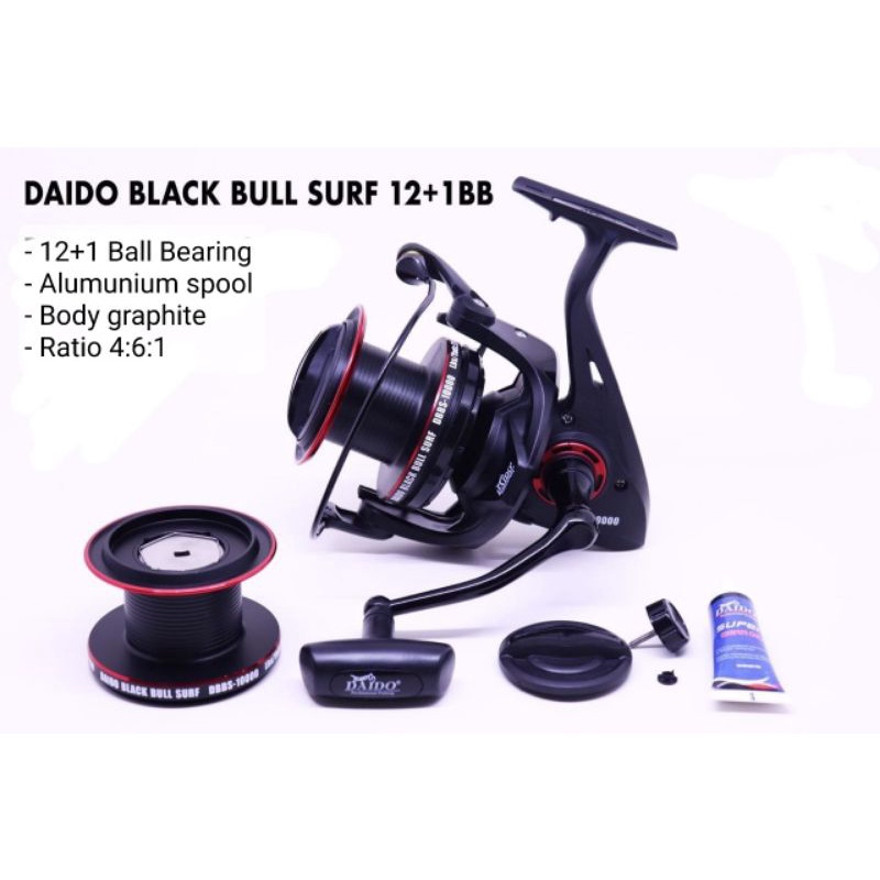 Reel Daido Black Bull Surf DBBS 10000 - Free Aluminium Spool