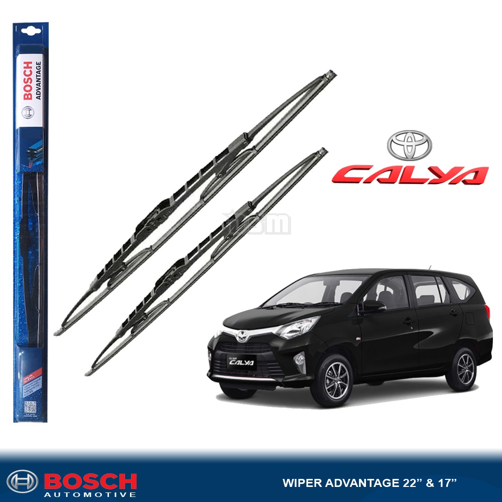 Bosch Advantage / Karet Wiper Mobil Toyota Calya 22&quot; dan 17&quot; (Sepasang) / Wiper Kaca Depan / DSM