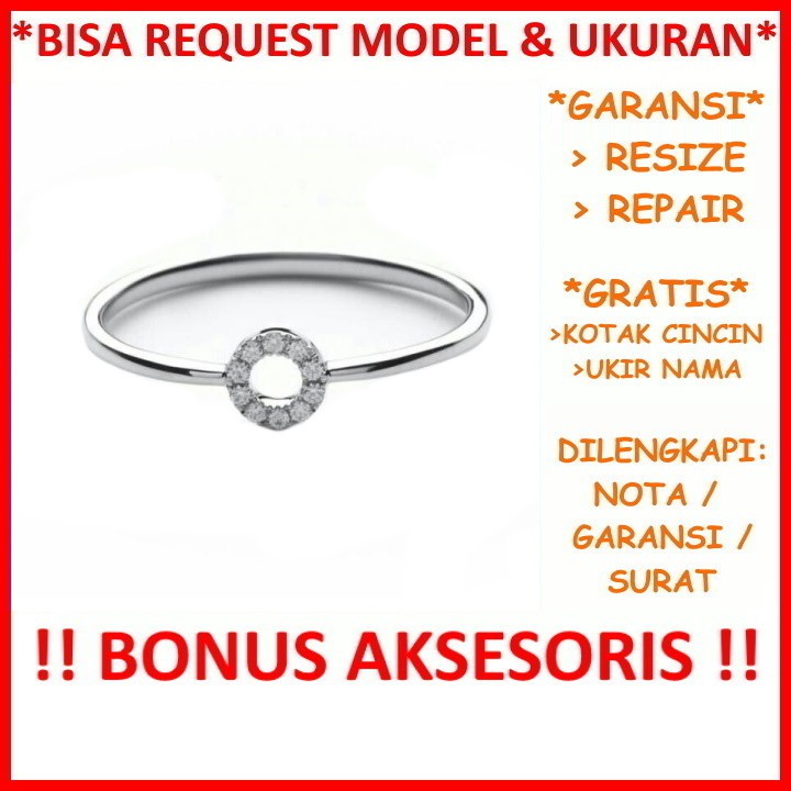 Gratis Ukir Nama Bisa Pesan Model Garansi Silver Asli Cincin Perak Wanita Kawin Nikah Tunangan Id461