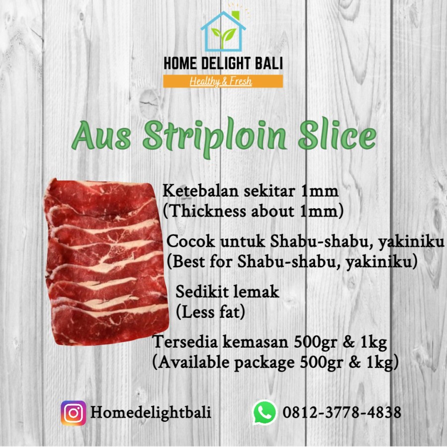 

Aus Striploin Slice/Shabu 1kg [Frozen Meat]