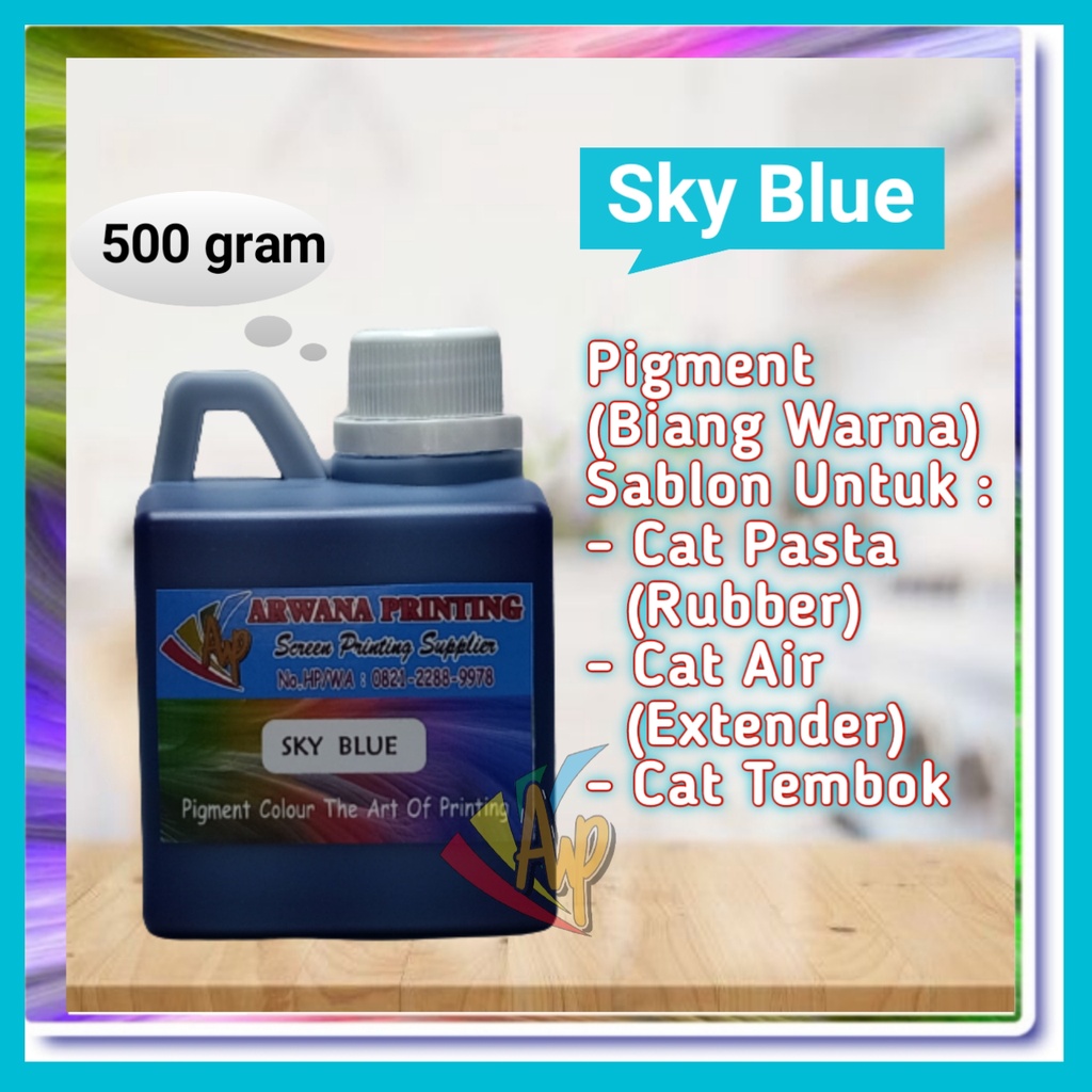 

Pigment Biang Warna Cat Sablon Sky Blue 500 Gram