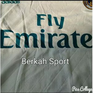 Jersey Real Madrid Home Long Sleeve Full Patch UCL Official Bagus