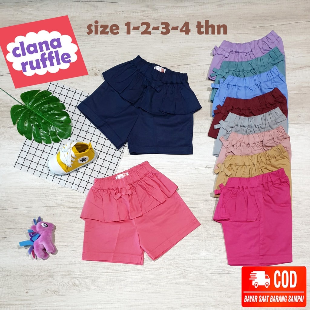 TY 07- Celana anak pendek cewek Katun adem / Rok celana bayi / celana balita batita 1-4 tahun / long pant girl