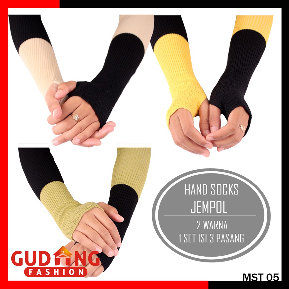 Manset Rajut Two Tone 2 Warna / Handsock Rajut / Manset Rajut Jempol (COMB)