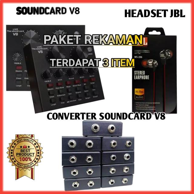 SOUNDCARD V8 CONVERTER SOUNDCARD V8 HEADSET JBL