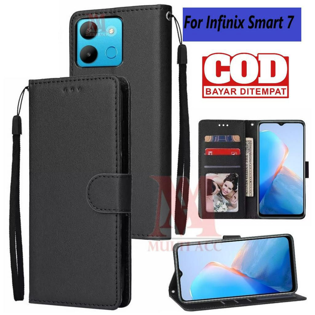 INFINIX SMART 7 Leather Flip Cover Wallet Case Kulit - Casing Dompet Case Wallet Leather Flip INFINI