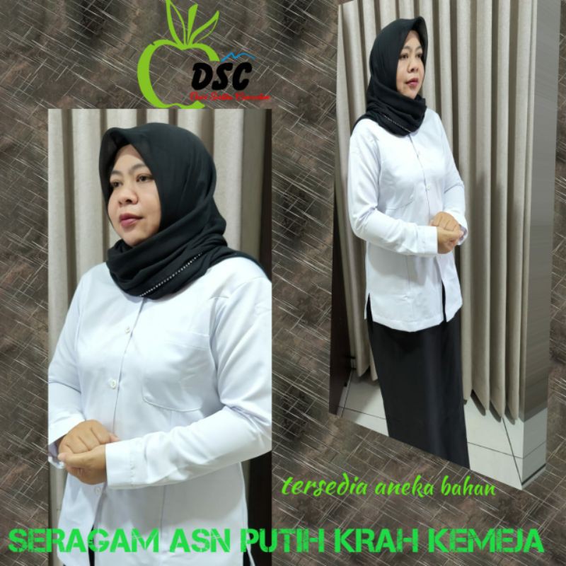 Baju Seragam ASN putih krah Kemeja premium