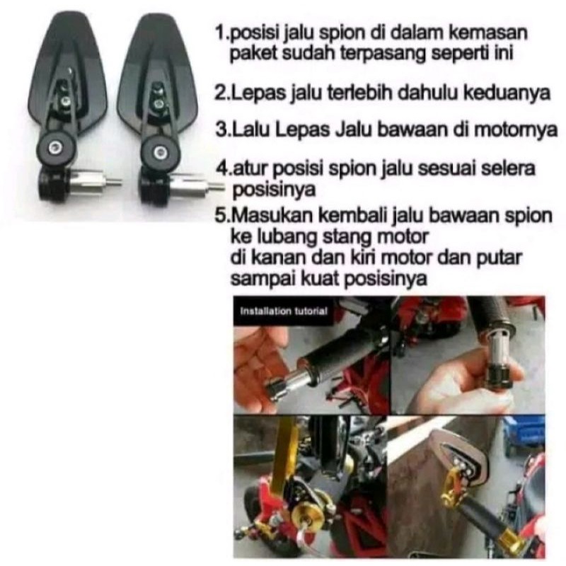 Spion Jalu CNC oval / spion bar end spion jalu universal motor NMAX AEROX PCX ADV VARIO 150 VARIO 160