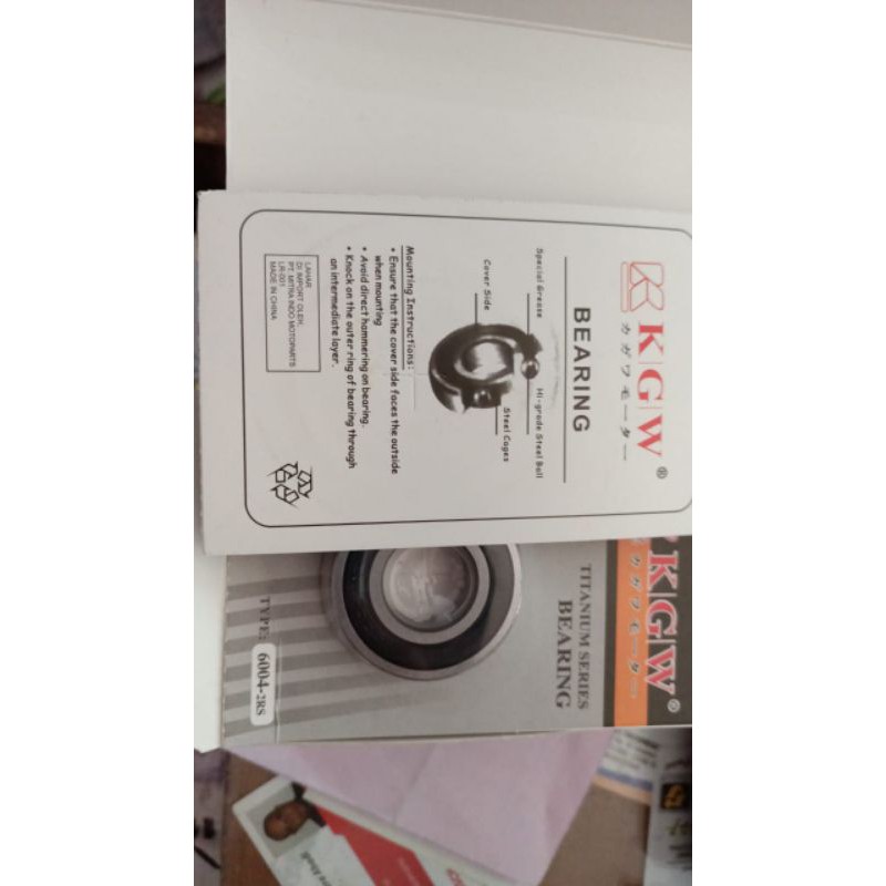 LAHER BEARING 6004 2RS MERK KAGAWA DIJUAL PER DUS ISI 10PC