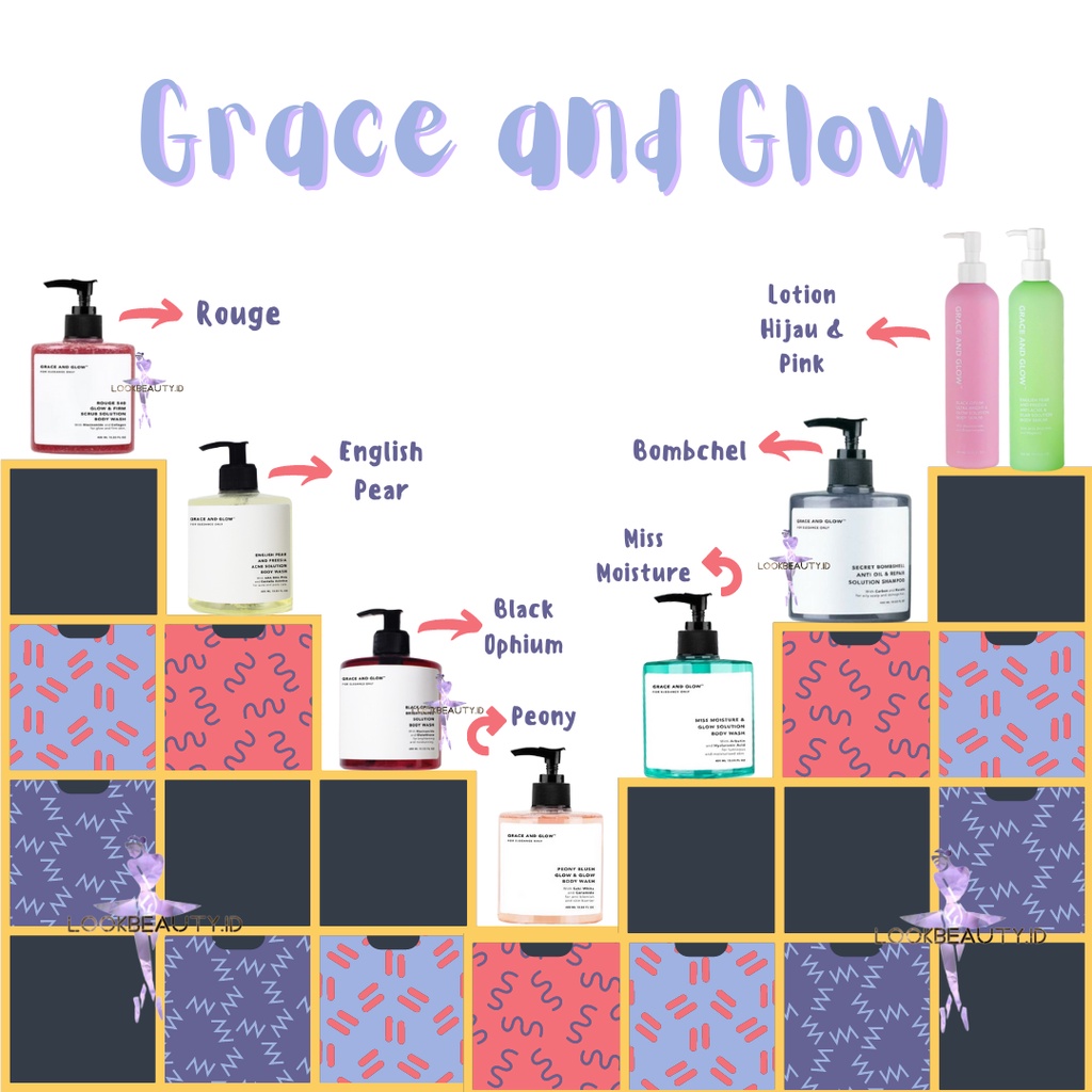 BPOM Grace &amp; Glow Black Opium Brightening - English Pear &amp; Freesia Anti Acne Body Wash - Body Scrub ORIGINAL GRACE AND GLOW