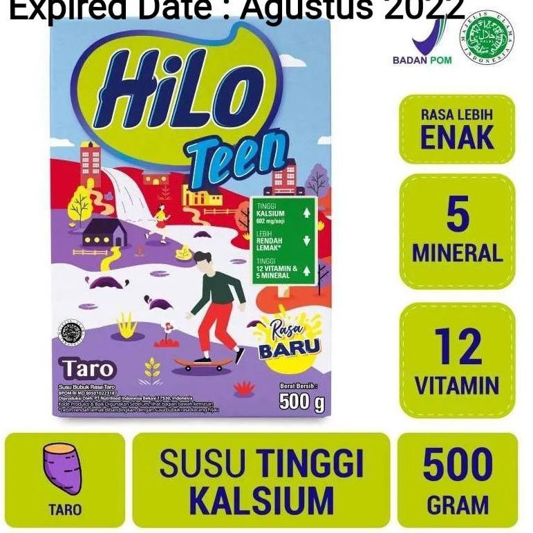 

[Seller Star KM 17Ap3Bh] Hilo Teen Rasa Taro 500gr Susu Tinggi Kalsium Rendah Lemak ☆