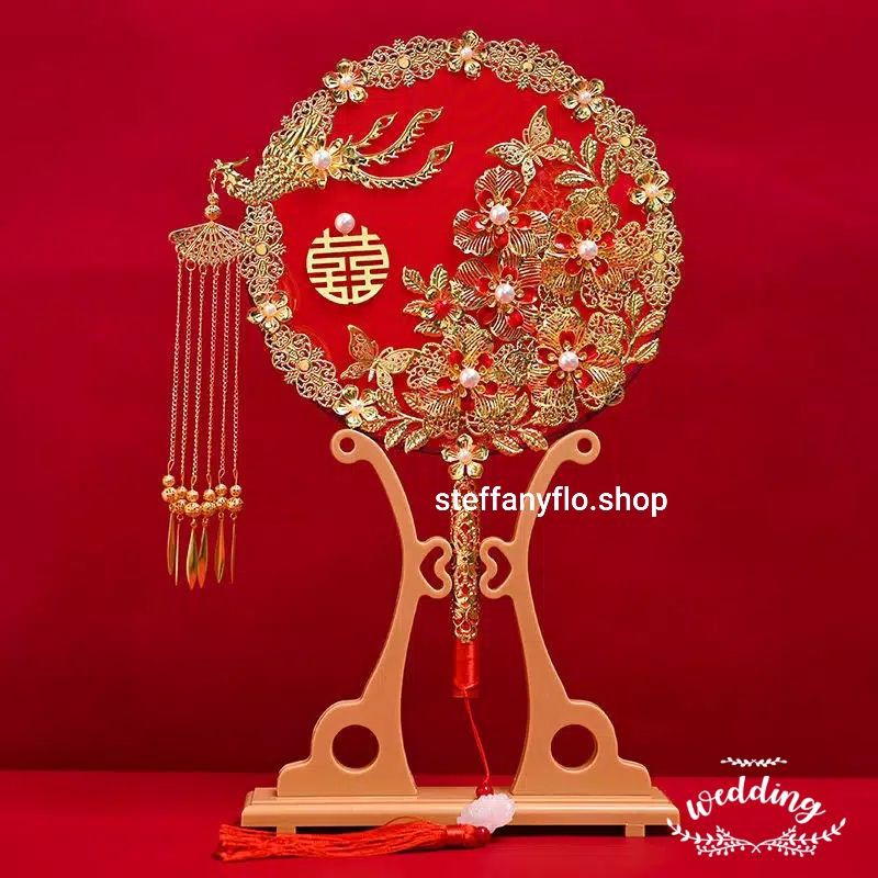 Bridal Kipas Sangjit Premium Gorgeous Red