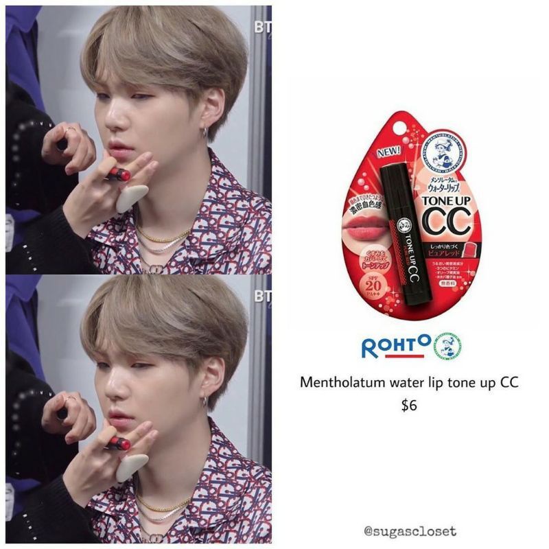 Jual Rohto Mentholatum Water Lip Tone Up CC Lipbalm BTS V Taehyung Suga