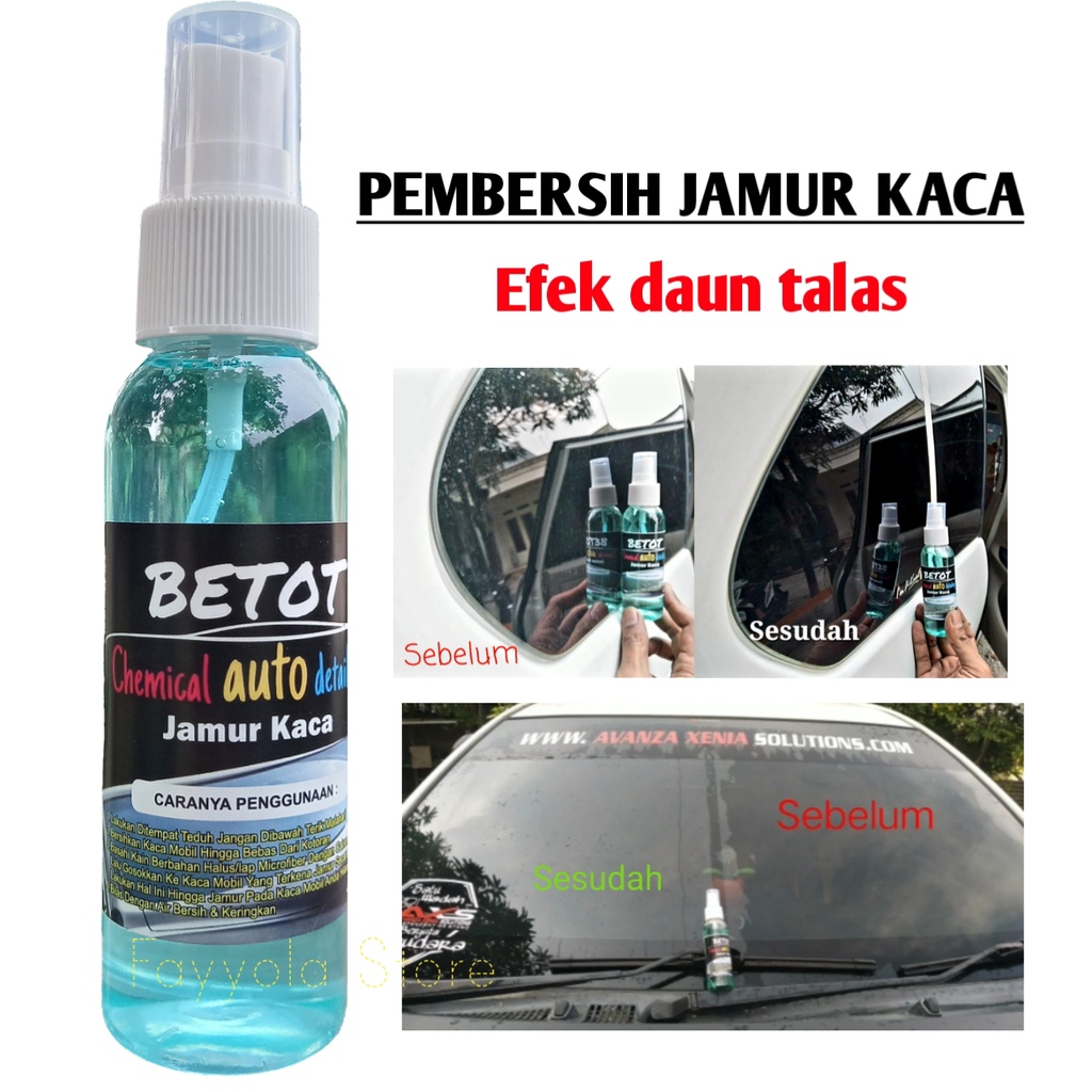 Pembersih Jamur Kaca Mobil efek Daun Talas / Betot / Waterspot Remover