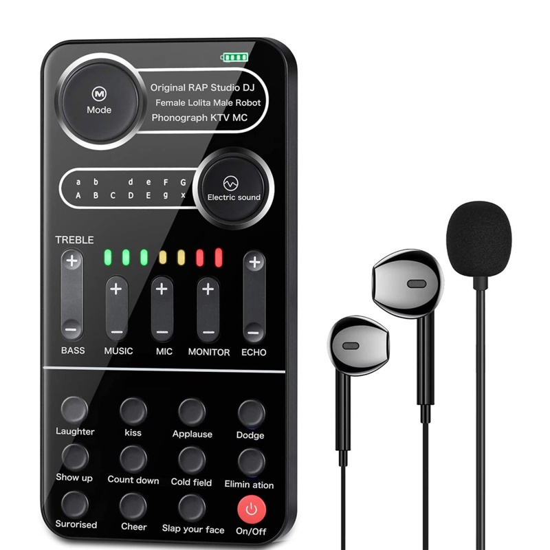 Bt K9 Mini Voice Changer 12efek Berbeda Pengubah Suara Untuk Game Lagu