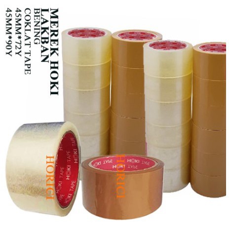 LAKBAN BENING - LAKBAN COKELAT COKLAT HOKI TAPE 45mm x 90 Yard Super Clear Murah