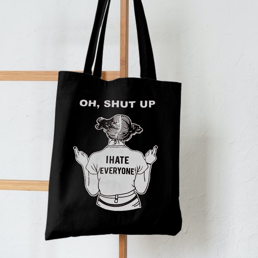 BigSale 3.3! Totebag Terbaru OH SHUT UP RESLETING Berbahan Semi Kanvas Edisi Terbaru dari Tas Gucci