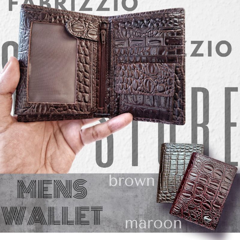 dompet berdiri pria croco elegant kulit asli