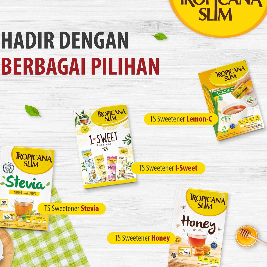 

[KODE BARU 30] Tropicana Slim Sweetener Lemon 25 S x 2 pcs TERMURAH..!!