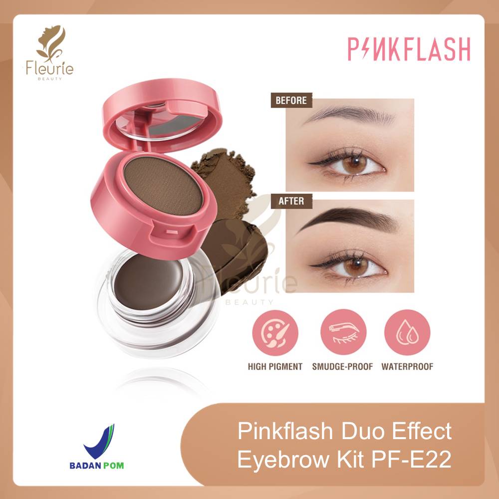 Pinkflash Duo Effect Eyebrow Kit - Pinkflash Eyebrow 2in1 Waterproof Original BPOM