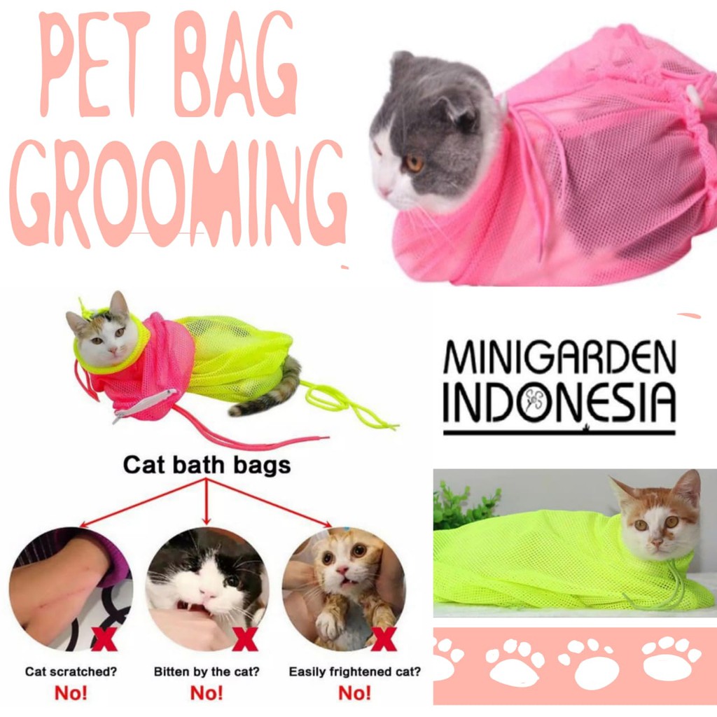 GROOMING BAG Tas Groming Peralatan Mandi Potong Kuku Kucing Anjing Aksesoris Cat Washing Bag