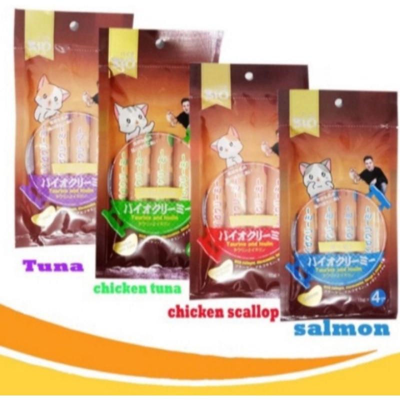 cemilan kucing bio creamy treats 60gr snack untuk kucing