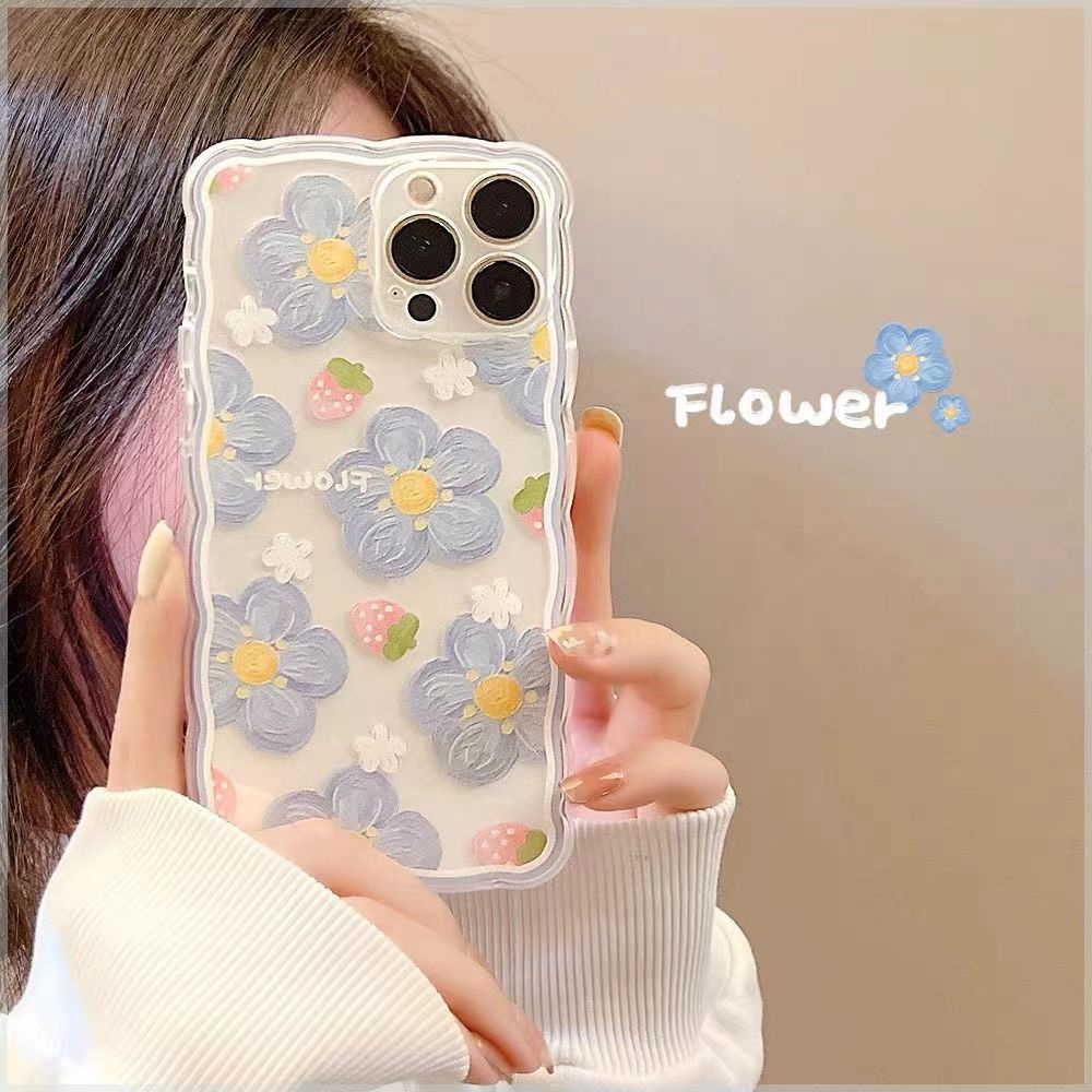 Soft Case Transparan Motif Bunga Untuk IPhone 13 Pro Max Mini / 12 / 11 / XS / XR / X / 8 / 7 / 6 / 6s / Plus SE2020