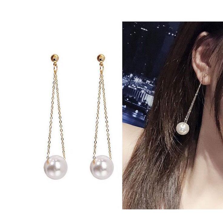 Besar imitasi mutiara rumbai liontin anting-anting wanita temperamen 2019 baru Korea anting-anting p