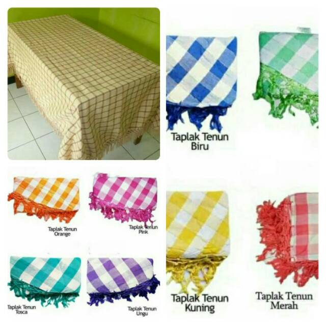 Taplak meja makan kotak 4 kursi