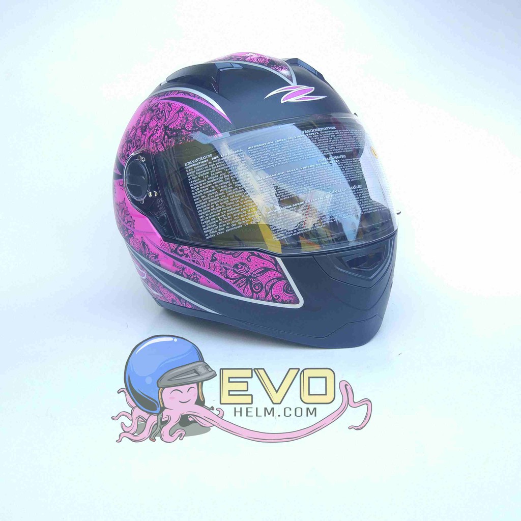 HELM ZEUS FULL FACE ZS-811 MATT BLACK AL 9 PURPLE - FREE SMOKE VISOR  ORIGINAL ( ONGKIR 2KG )
