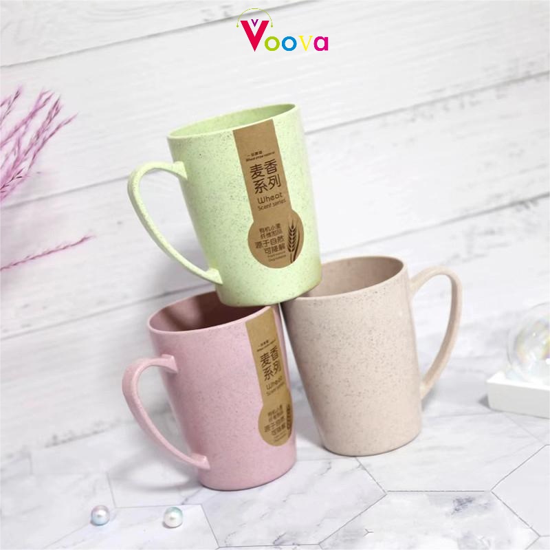 VOOVA  Wheat Straw Environmental Protection Cup / Straw Kopi Mug Cangkir /550ML handy cup /Gelas Gandum Kokoh / BPA Free /Water Galss Cup/Plastic Cup