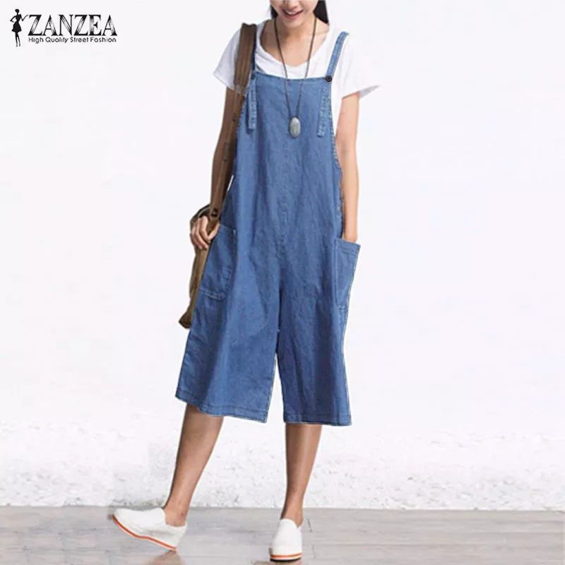 ZANZEA Jumpsuit wanita import elegan tanpa lengan S-5XL