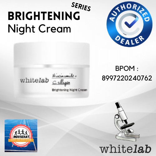 WHITELAB Brightening Series Night Cream - Krim Perawatan Pemutih Pencerah Pelembab Kulit Wajah