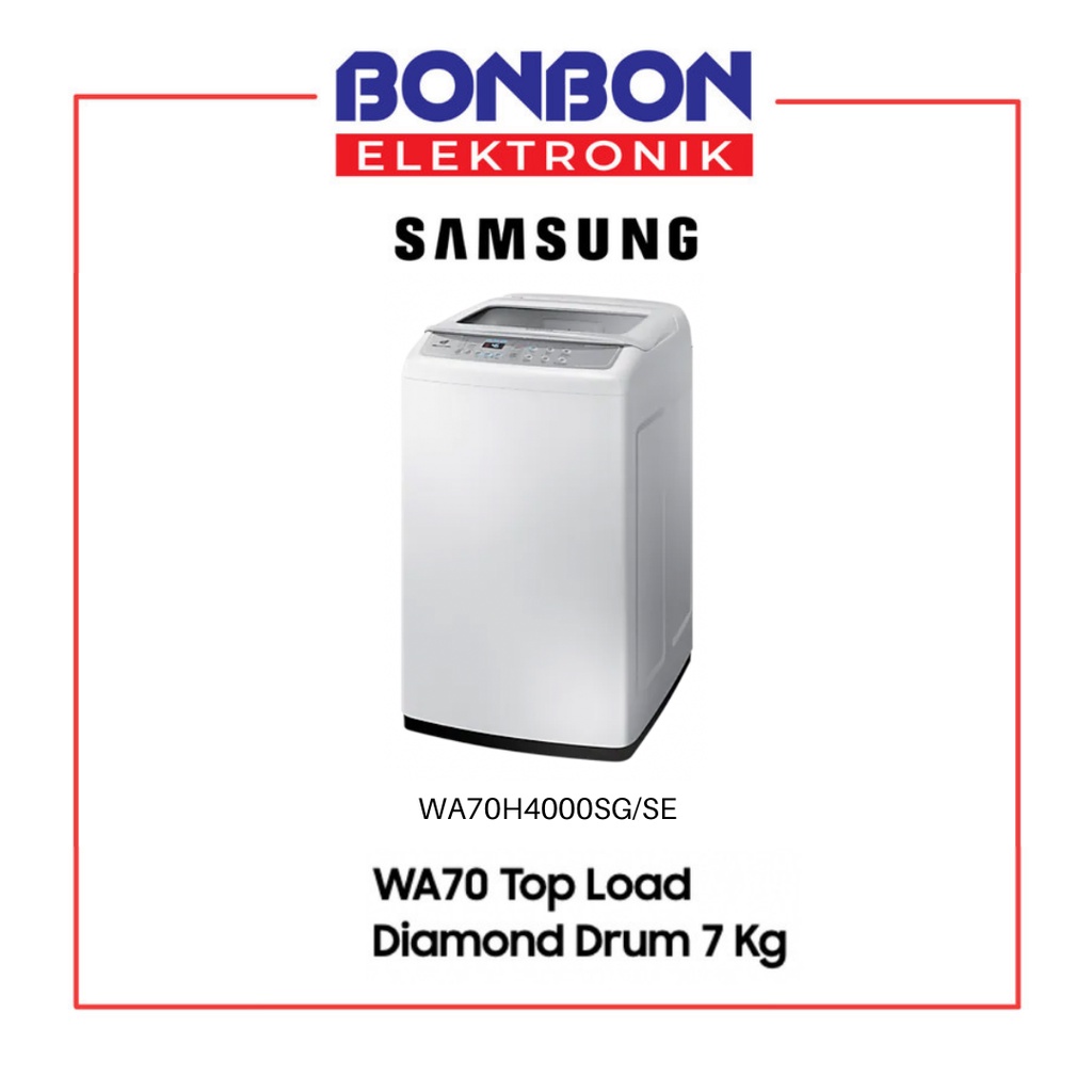 Samsung Mesin Cuci 1 Tabung 7KG WA70H4000SG / WA-70H4000-SG / WA70H4000